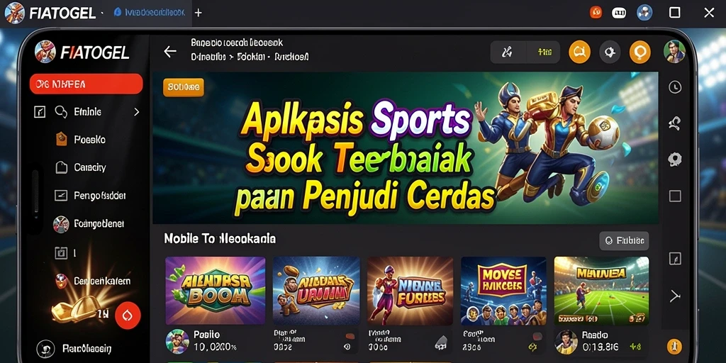 Tampilan menarik dari antarmuka aplikasi FIATOGEL saat memasang taruhan olahraga.