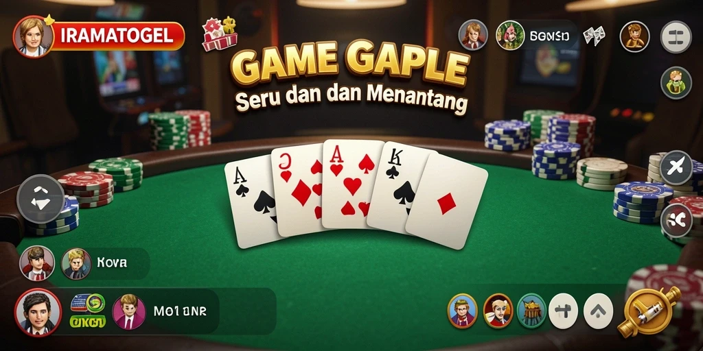 Tampilan seru dalam gameplay Gaple IRAMATOGEL.