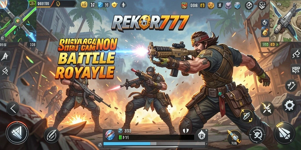Screenshot menunjukkan intensitas pertarungan dalam permainan Battle Royale.