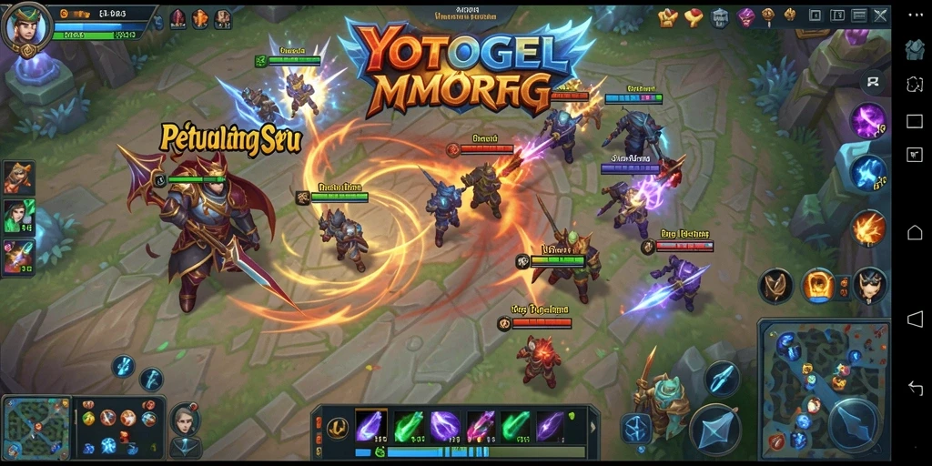 Tampilan gameplay seru di YOTOGEL saat bertarung melawan monster.