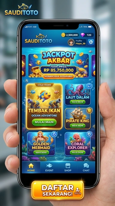 Tampilan utama aplikasi sauditoto yang memudahkan navigasi.